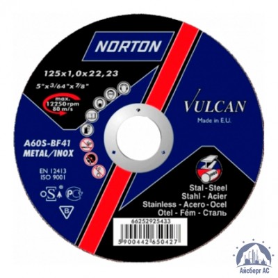 Диск отрезной по металлу 125х1,6x22,23 мм NORTON VULCAN купить в Уральске
